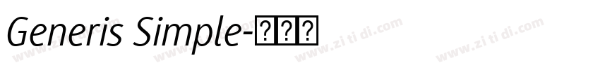 Generis Simple字体转换